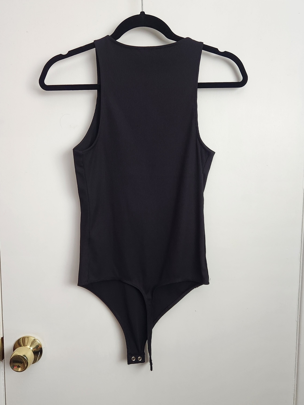 Black Ribbed Bodysuit - Picture 2 of 4
